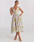 Beatrice | Floral V-Neck Wedding Guest Midi Dress