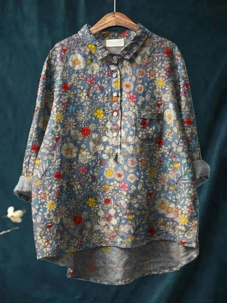Lila - Stijlvolle Bloemenblouse