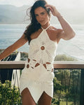 Women's Halter Cutout Crochet Boho Dress — Tara Mini Backless