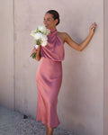 Women's Halter Midi Dress — Irina Two-Piece Sleek