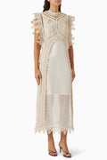Florence | Elegant Lace High Neck Beach Dress