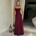 Margaret | Elegant Lace-Up Back Evening Dress