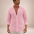 Men's Linen Button-Down Shirt — Milo Long Sleeve Summer Blouse