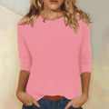 Women's Long Sleeve Crew Neck Top — Jillian Basic Cotton Solid