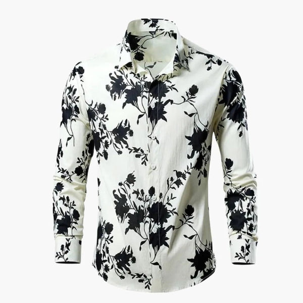 Elise | Long Sleeve Floral Print Blouse - White - 1