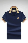 Men's Polo Shirt — Alfie Plaid Collar Short Sleeve