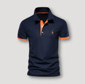 Men's Short Sleeve Polo Shirt — Harrison Contrast Trim Slim Fit