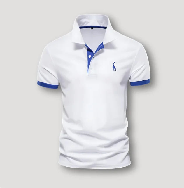 Wit Men's Short Sleeve Polo Shirt — Harrison Contrast Trim Slim Fit - Front Close Up