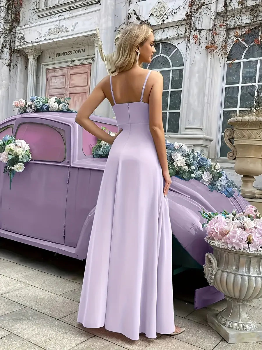 Purple Women's One Shoulder Ruffle Dress - Back