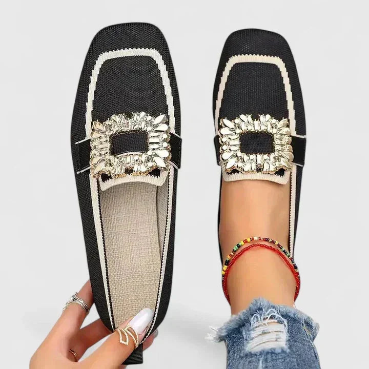 Black Women's Orthopedic Loafers — Megan Fringe Detail Comfort Slip-On - Worn Lifestyle