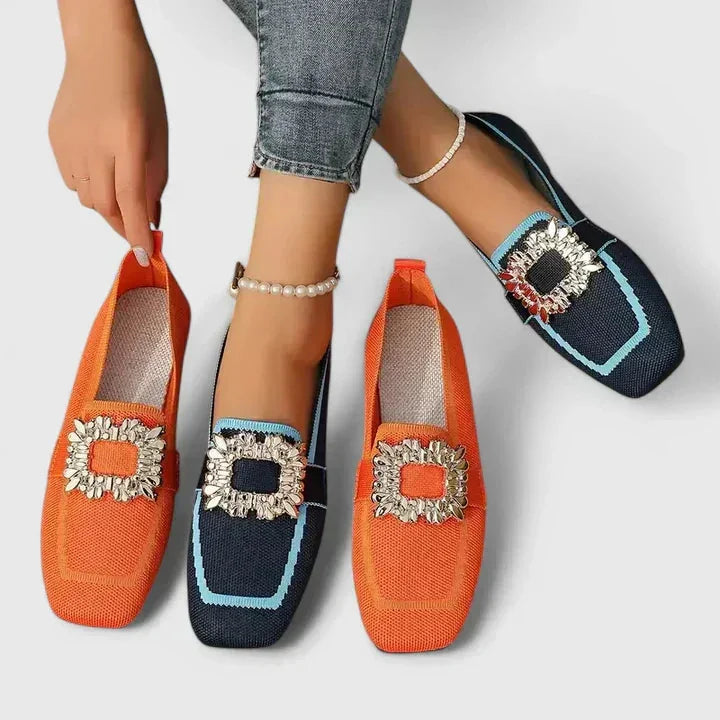 Orange Women's Orthopedic Loafers — Megan Fringe Detail Comfort Slip-On - Collection Display