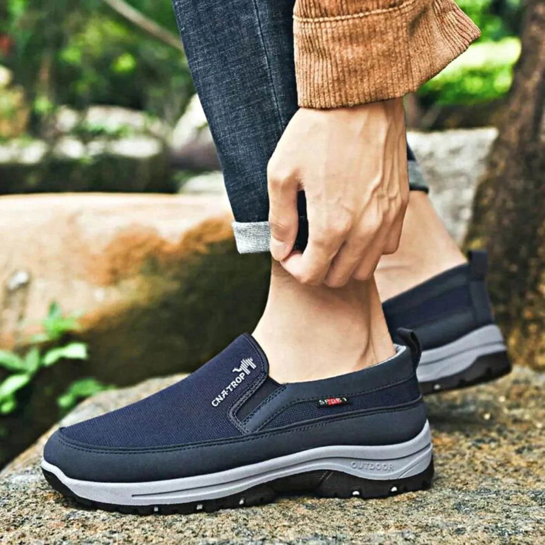 Archer | Comfortable Men's Shoes with Outdoor Sole Support - Navy Blue - 4