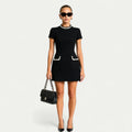 Women's Trim Mini Dress — Nova Short Sleeve Textured