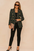 Women's Plaid Blazer Jacket — Shea Double-Breasted Tweed Professional