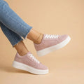 Women's Platform Sneakers — Sofia Suede Lace-Up Lightweight
