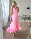 Sienna | Chic Ruffle Midi Wedding Guest Dress