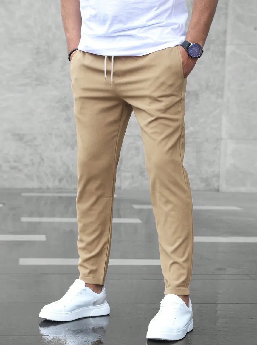 Freya | Stylish Slim Fit Pants with Drawstring Detail - Beige - 6