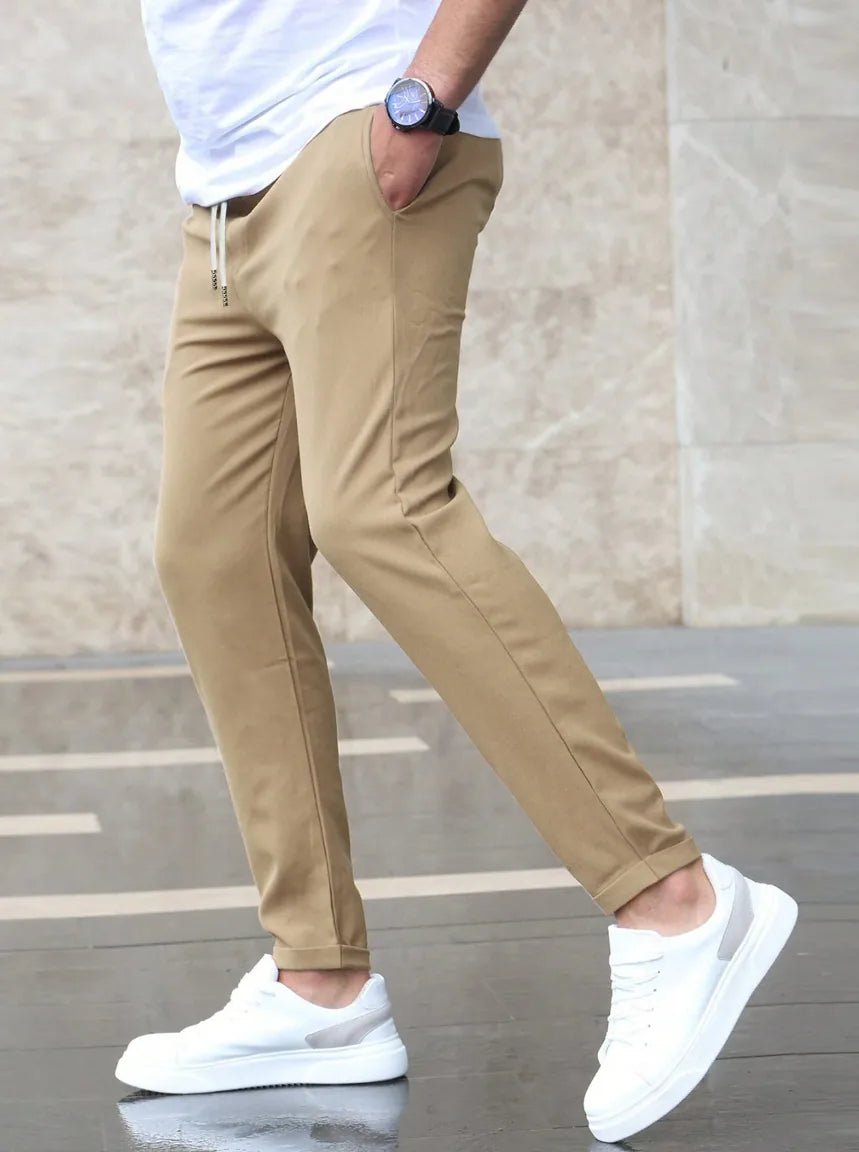 Freya | Stylish Slim Fit Pants with Drawstring Detail - Navy Blue - 5