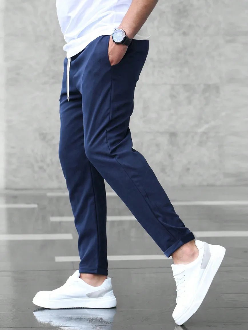 Freya | Stylish Slim Fit Pants with Drawstring Detail - Gray - 3