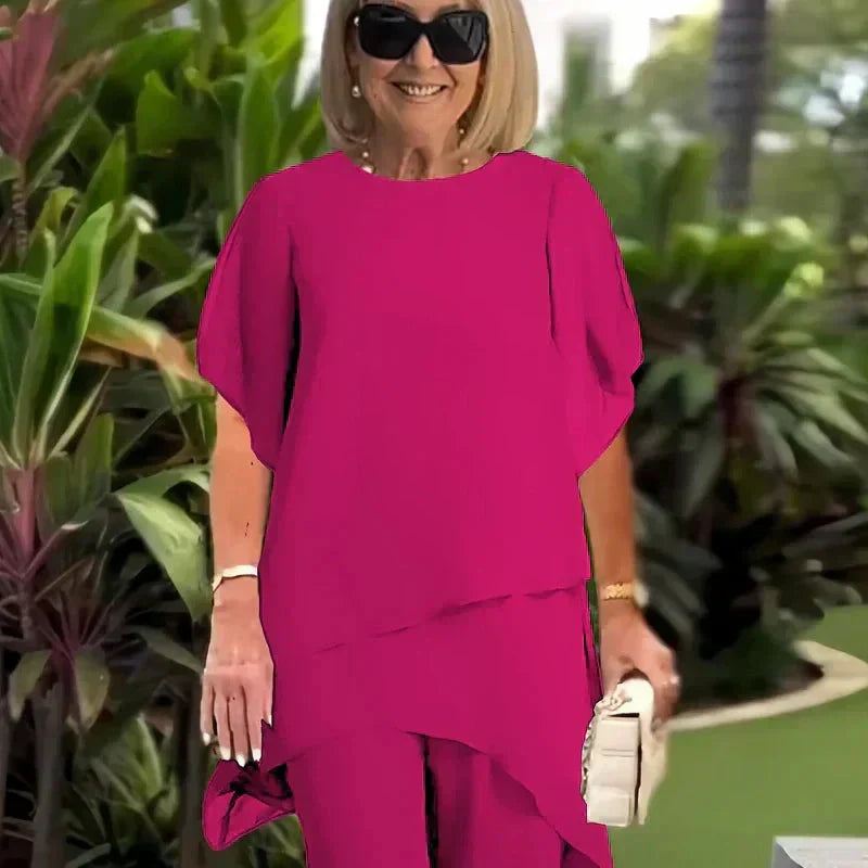 Vika™ | Chic Set met Asymmetrische Top en Broek