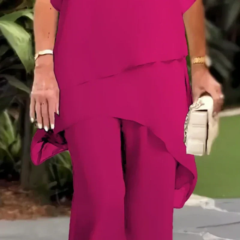 Vika™ | Chic Set met Asymmetrische Top en Broek