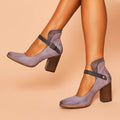 Women's Strappy Block Heel Pumps — Magnolia Ankle Strap Vintage
