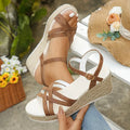 Women's Platform Sandals — Henrietta Strappy Espadrille Wedge