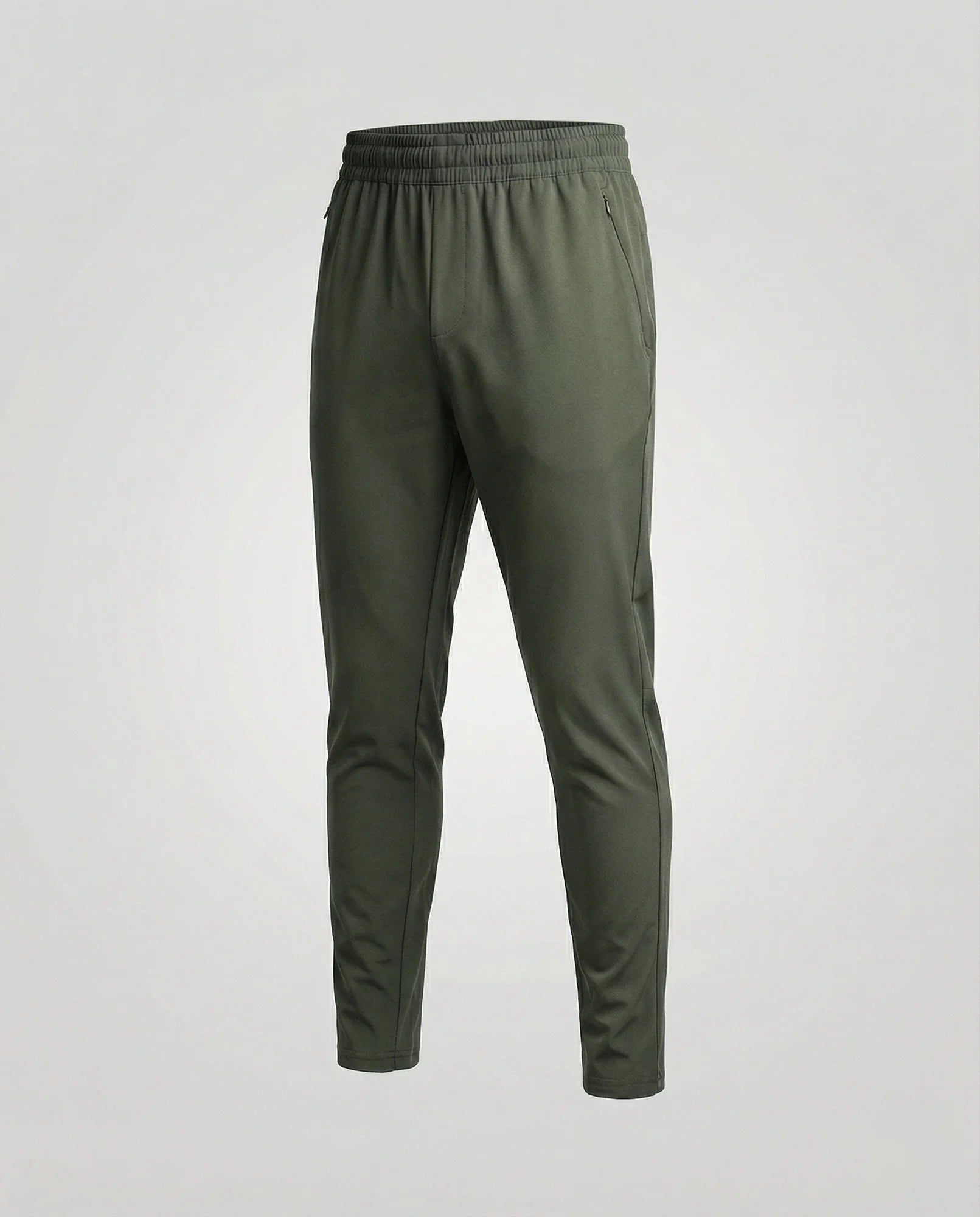 Military Green Tapered Men's Joggers with Elastic Waist - Product Only