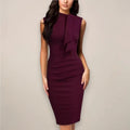 Vivienne | Elegant Sleeveless Midi Wrap Dress with V-Neck