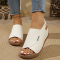 Isabella | Sleek White Platform Sandals with Slingback Strap