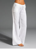 Women's Wide-Leg Linen Pants — Paige Drawstring Breathable Relaxed