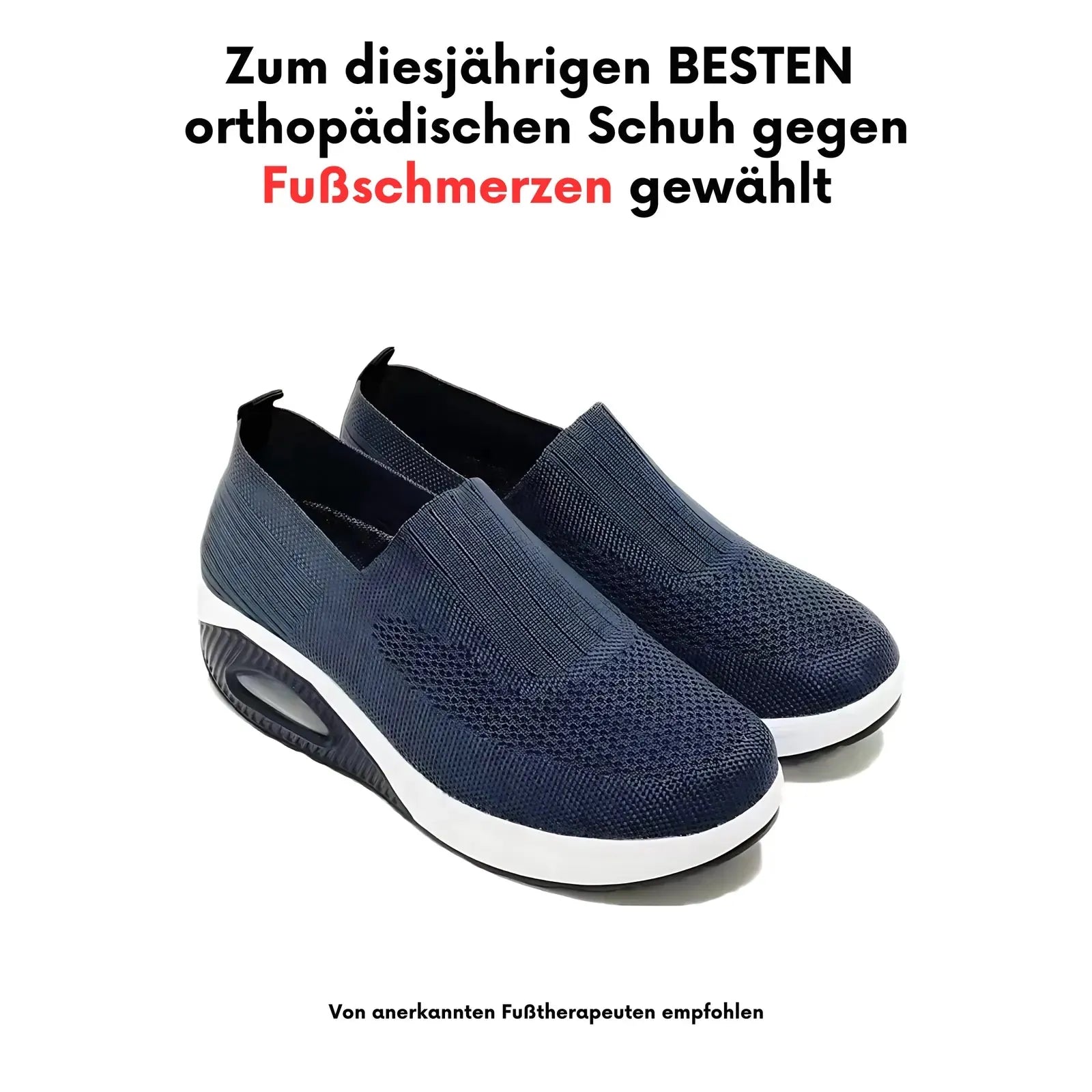 Dark Blue Women's Orthopedic Slip-On Shoes — Dora Cushioned Breathable Lightweight - Product Showcase