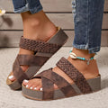Women's Woven Strap Platform Sandals — Eleanor Orthopedic Slip-On